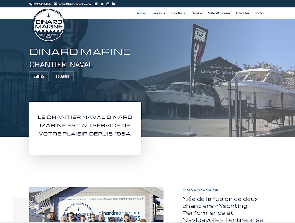 Nouveau site internet Dinard Marine